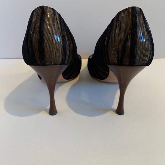 Dolce & Gabbana Black Nude Spuntata Vernice + Tulle Peep Toe Pump - Picture 5 of 12